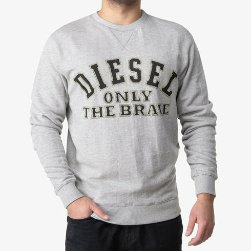 Diesel Sweathirt S-JOE ONLY THE BRAVE דיזל סווטשרט לגבר בצבע אפור